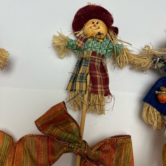 ♥️ FREE with any purchase 🙏🏽 Scarecrows Picks Set of 4 Fall Harvest - Picture 7 of 14
